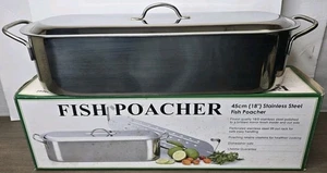 Edelstahl Fisch Wilderer/Dampfgarer Topf mit herausziehbarem Gestell und Topfdeckel Küche  - Bild 1 von 10