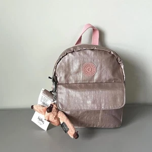 Kipling Rosalind Mini Shoulder Backpack - Metallic Pink NWT - Picture 1 of 7