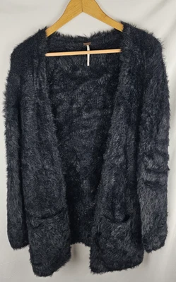 Cárdigan abierto tejido piel sintética difuso Free People plumero talla M cómodo oficina salón Foto 1 de 4