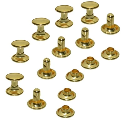 300 Sets 6mm Brass Leather Rivets Double Cap Rivet Tubular Metal Studs Repair... - Image 1 of 2