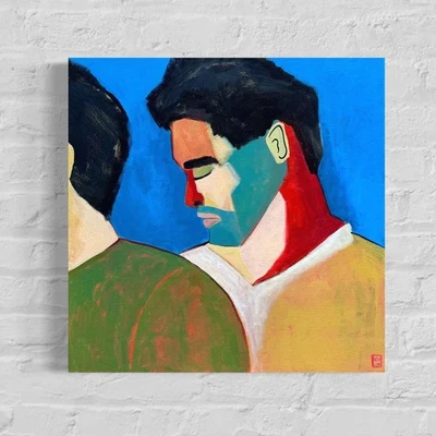 Pintura original. Arte contemporáneo. cuadro masculino. Arte gay. Retrato hombre LGBT  Foto 1 de 2