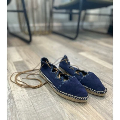 Alpargata plana Tory Burch Sonoma Gillie para mujer talla 6 azul marino denim con cordones Foto 1 de 4