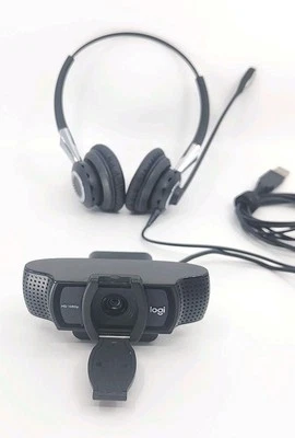 SET 2 WEBCAM E CUFFIE. Logitech Logi HD 1080p USB & JABRA BIZ2400 BLUETOOTH.  - Immagine 1 di 4