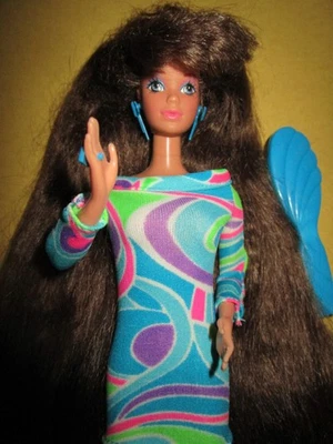 B-759) OLD BRUNETTE VINTAGE BARBIE TOTALLY HAIR WHITNEY STEFFI FACE MATTEL 1991 - Image 1 of 4