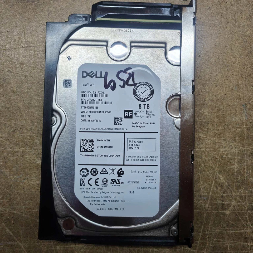 Dell M40TH 8TB 7.2K 3.5" 12GB/S 512E SAS Hard Disk Drive - Image 1 of 1