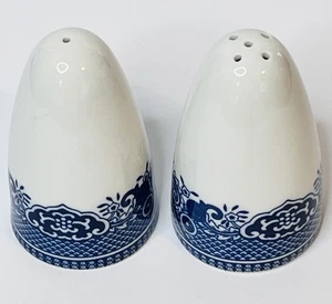 Juego de coctelera de sal y pimienta Churchill Blue Willow Inglaterra Ironstone de colección - Imagen 1 de 3