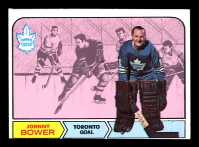 Tarjeta 1968-69 Topps NHL Hockey #122 Johnny Bower Salón de la fama Ex-Nm Toronto Maple Leafs Foto 1 de 2