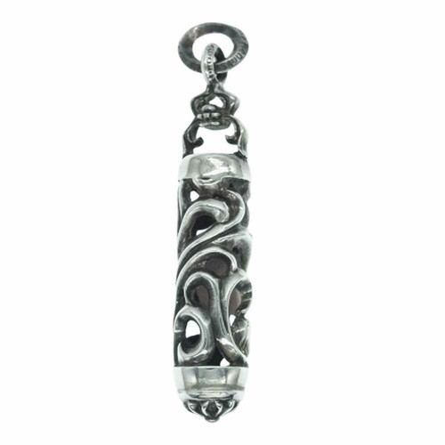 CHROME HEARTS Collana argento con ciondolo cuore cromato vecch rull tonoriore super usata0