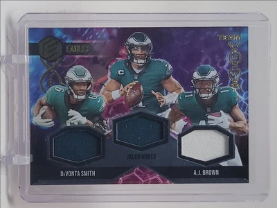 DEVONTA SMITH JALEN HURTS 2022 ELEMENTS TEAM CHEMISTRY PATCH /75 Q5375 - Image 1 of 2