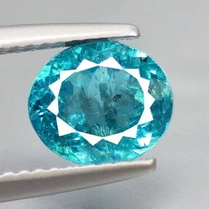 1,95 Ct Cinque Stelle Ovali (8 x 7) Naturali Paraiba Verde Neon Blu Apatite Gemme - Foto 1 di 7