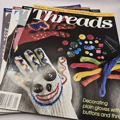 THREADS Magazine 1994 (Lot of 4) Issues Vintage Sewing Embroidering Knitting Foto 1 de 4