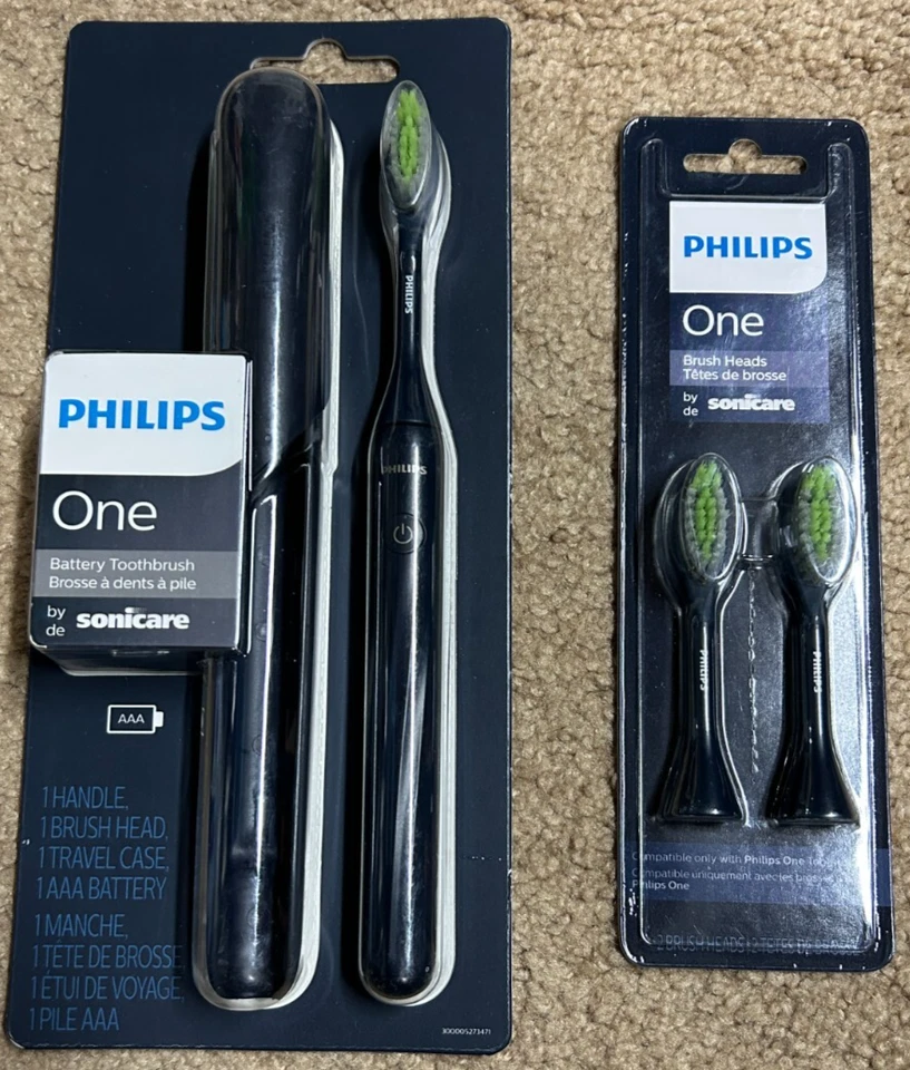 Philips Sonicare One Battery Toothbrush, Midnight Blue w/ replacement brushes - Image 1 of 1
