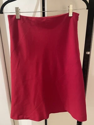 Falda Forrada Chaiken Mujer Roja Mezcla Poli Talla 2 Cierre Lateral Cremallera De Colección Foto 1 de 4