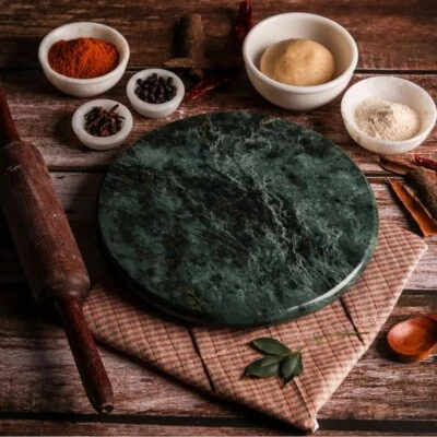 Marble Chakla Rolling Board- Traditional Roti & Chapati Maker Kitchen Tool, 11in - Image 1 of 4