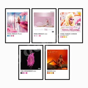 NICKI MINAJ Discography Aesthetic Colour Pallette Album Music Poster Prints - Picture 1 of 1