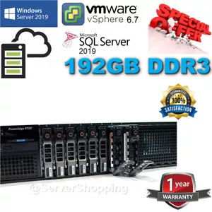 Dell PowerEdge R720 UPTO 24-Core E5-2697v2 3.50Ghz UPTO 192GB DDR3 2.4TB SAS LOT - Picture 1 of 11