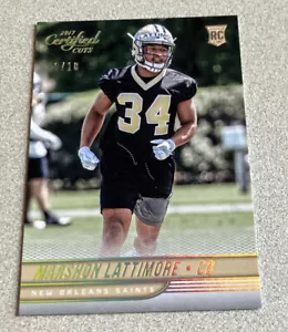 2017 Panini Donruss Certified Cuts RC Gold #164 Marshon Lattimore Saints 9/10 - Picture 1 of 2
