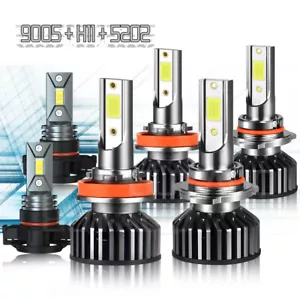 Para For Chevy Suburban Tahoe 2008-2014 Faros LED Hi /Lo+Kit de luces antiniebla - Picture 1 of 18