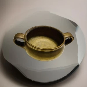 Gilde Handwerk Jardiniere Topf Henkel Messing Massiv ca.2115g 14,9cm ø 7,1cm H - Bild 1 von 6