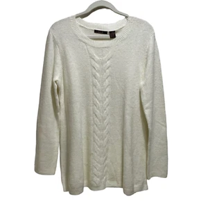 Heather B White Acrylic Pullover Sweater Size XL - Picture 1 of 5