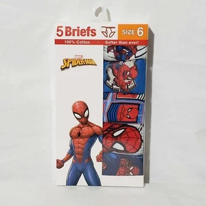 Marvel Spider-Man 5 Pack Boys Underwear Briefs Size 6 100% Cotton NEW - Picture 1 of 4
