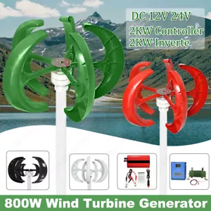 800W DC 12V 24V Lantern Vertical Wind Turbine Generator Inverter Controller Kit - Picture 1 of 26