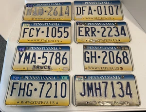 PENNSYLVANIA Authentic License Plates Lot Of 8 “ROADKILL / CRAFT CONDITION” - Picture 1 of 18