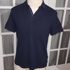 Ted Baker London Mens Navy Textured Polo Shirt 3 Large - Picture 1 of 4