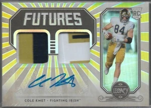 2020 Panini Legacy Futures Cole Kmet #26 Dual Patch Auto Gold /10 Chicago Bears  - Picture 1 of 2