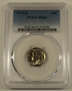 1973 D Roosevelt Dime PCGS MS66 Free Shipping - Picture 1 of 4