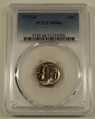 1973 D Roosevelt Dime PCGS MS66 Free Shipping - Image 1 of 4