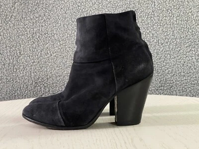 Botas Rag & Bone para mujer 38,5/8,5 de cuero azul Newbury botín al tobillo con cremallera trasera Foto 1 de 4