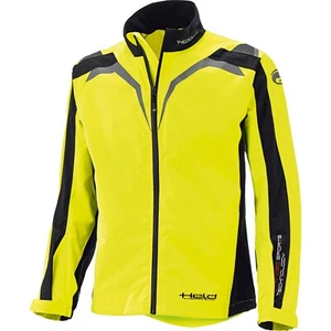 Mens Motorcycle Rain Jacket XL - Held Rainblock 2 Top - Black Fluo Yellow - Picture 1 of 4