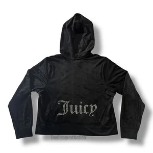 Juicy Couture Velour Bling Chándal Sudadera con Capucha Chaqueta Negra Talla 1X Nuevo con Etiquetas - Imagen 1 de 5