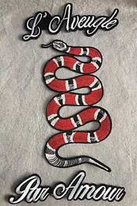 LOT 3pcs/set Fashion Milk Snake Embroidered patch Decoration Sew on Cloth DIY - Picture 1 of 1
