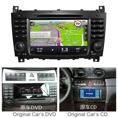 7"HD Car Media Player for Benz C W203 CLK W209 2004-2007 Carplay DSP FM/AM Radio - Image 1 of 4