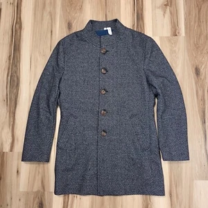 Abrigo State And Liberty Para Hombre 2XL Gris Espiga Lana Abotonada - Imagen 1 de 12
