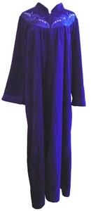 Vintage Retro Heather Collection Fleece Purple floralNight Gown,RARE Robe~XX/2XL - Picture 1 of 6