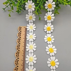 Daisy Lace Flower Embroidery Lace Multi-color Stereoscopic Embroidery Small Lace - Picture 1 of 2