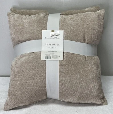 Threshold Decorative Pillow Set Of 2 18in x 18in Beige - Image 1 of 4