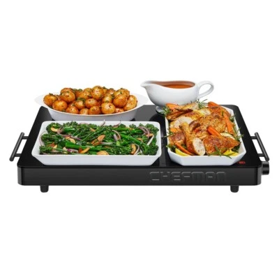 Chefman XL Family-Sized Glass Top Warming Tray 21" X 16" X 2.4" - Image 1 of 4