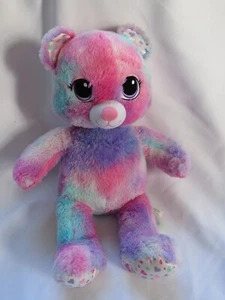 Build A Bear Pink Blue Purple Tie Dye Bear with Hearts Plush 16" 2015 BAB - Picture 1 of 11