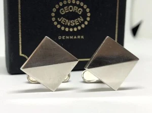 Georg Jensen Hans Hansen Cube Square Manschettenknöpfe SV925 Silber Herren - Bild 1 von 7