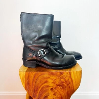 VINTAGE HARLEY DAVIDSON 50’s 50s Style Engineer Motorcycle Leather Boots 9.5 - Image 1 of 4