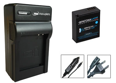 AKKUNAUT 1000mAh Akku + Ladegerät für Panasonic Lumix DC-TZ202, DC-TZ99 - DMW-BLG10-E