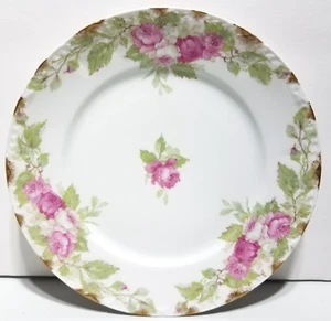Vintage Limoges France Hand Painted Louvre Pink Roses Porcelain Decorative Plate - Picture 1 of 7