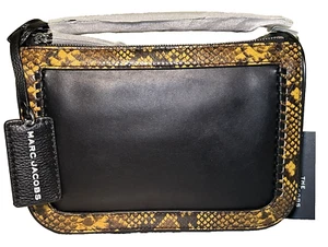 Bolso bandolera Marc Jacobs The Soft Box 23 Serpiente en relieve marrón/negro cuero - Imagen 1 de 8