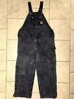 Vintage Carhartt R27 Onx Quilted Lined Overalls Size 42X30 Made In Usa