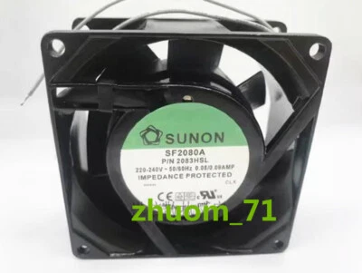 1PC SUNON 8038 SF23080A 2083HSL.GN 220-240V 0.08/0.09AMP cooling fan - Image 1 of 3