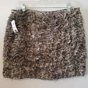 Michael Kors Size 10 Brown Animal Print Tiered Skirt - Picture 1 of 5